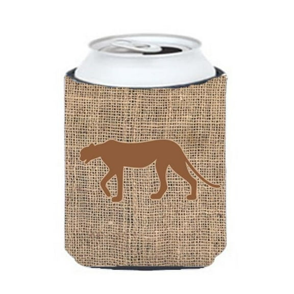 Leopard Burlap And Brown Can Or Bottle Hugger