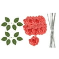 thumbnail image 2 of 25 piezas de flores artificiales rosas rosas decoración de boda caja de regalo bebé rojo, 2 of 9