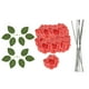 thumbnail image 2 of 25 piezas Flores artificiales con decoraciones del hogar de tallo decoración de boda 3d toque real para el día de la madres interiores al aire libre rojo, 2 of 8