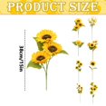 thumbnail image 3 of 1 Pack Artificial Sunflower Bouquet, 3 Head Faux Silk Sunflowers for Vase Centerpiece Wedding Home Table Decor 38cm, Clearance Yellow, 3 of 4