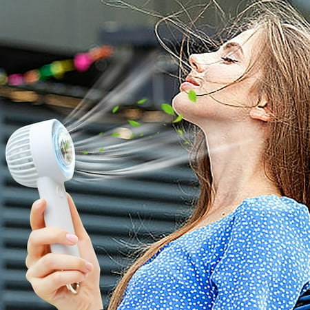

Lopecy-Sta Portable Air Conditioner Fan Handheld Ice Pack Small Aircondition Fan USB Outdoor Astronaut Night Light Thermantidote Electric Fan for Indoor& Outdoor Travel and Office