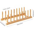 thumbnail image 2 of Estante Secador de Bambú para Platos Tapas Tablas de Cortar Tazones Libros y Tablets Soporte Organizador de Cocina, 2 of 7
