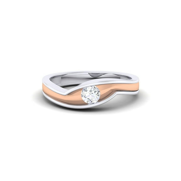 Sterling Silver Elegant Bypass Moissanite Rose Gold Ring Women