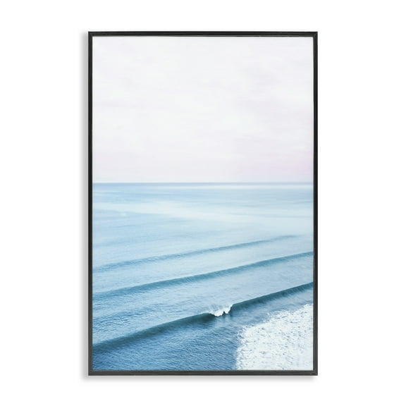 Stupell Industries Coastal Breaking Wave Nautical & Beach Photography Black Framed Art Print Wall Art, 12 x 18
