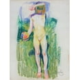 thumbnail image 2 of Vintage Apple Collection 19x24 Black Ornate Wood Framed with Double Matting Museum Art Print Titled - Frantisek Kupka - Girl with a Ball, 2 of 4