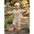 thumbnail image 6 of BemeyourBBs Newborn Baby Boy Little Brother Outfit Rib Knit Romper Letter Embroidered Long Sleeve Infant Spring Fall Winter Clothes Bodysuits Jumpsuits with Hat, 6 of 9