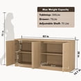 thumbnail image 2 of Rumiiro Fluted Sideboard Buffet Credenza Modern Minimalist 4 Doors, Adjustable Shelves, Rebound Device, 1 Piece, 63 x 16 x 30 in, Wood, 2 of 6