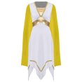 thumbnail image 3 of iiniim Robe Tunique Grecque Ancienne pour Femmes Costume d'Halloween Robe à Manches Longues en Chiffon Jaune m, 3 of 5