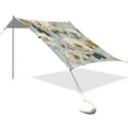 thumbnail image 3 of Portable Beach Tent Sun Shelter With Ground Pegs Water And Wind Resistant Sun Shade Canopy Angle Adjustable Beige Pattern, 3 of 7