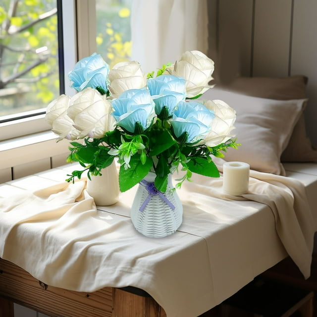 Xihbxyly Ramo de Flores para El Día de La Madre, Simulación de Rosas de Seda, Adorno para La Mesa Del Comedor, Belleza Duradera, Decoración Romántica para El Hogar, Regalo para Mamá
