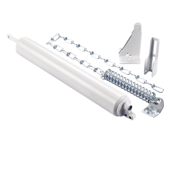 Ideal Security Modèle 8730 Ferme-Porte et Moustiquaire Pneumatique Robuste avec Chaîne Coupe-Vent, 10,5 Pouces L x 1,5 Pouces L x 1,5 Pouces H, Blanc