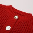 thumbnail image 6 of vigerkar Women's Chunky Knit Open Front Sweater Long Sleeve Button Loose Short Cardigan Outerwear Coats (Red, M), 6 of 9