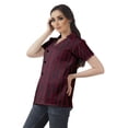 thumbnail image 3 of Moomaya Chemise Tunique Style Portefeuille pour Femmes en Coton Décontractée à Boutons Col Classique Haut, 3 of 6