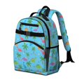 thumbnail image 1 of Light Blue Dinosaur Palm Pattern Cute School Backpack Bag for School with Padded Back and Adjustable Shoulder Straps 15.25"x11.5"x5.25", 1 of 2