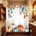 thumbnail image 6 of Fall Shower Curtain with Autumn Leaf Pattern, Waterproof Bathroom Panel with Rust Resistant Holes, Fall Decor Home Accent for Bath Stall Tub, 6 of 6