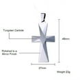 thumbnail image 5 of MJ Metals Jewelry Tungsten Carbide Large Black Plated Plated Cross Pendant Necklace 24" Stainless Steel Narrow Cuban Chain, 5 of 7