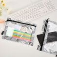 thumbnail image 4 of Ckdifva Gray Grapes Leaves Pencil Pouch 3 Ring Zipper Pencil Case Binder Pockets Clear Top Cosmetic Bag 2 Pack, 4 of 6