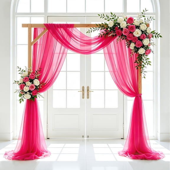 Arch Drapes Hot  Wedding Arch Draping Fabric 20FT 1 Panel Sheer Curtains for Backdrop Chiffon Fabric for Draping Sheer  Arbor Drapery for Wedding Ceremony Swag Decor Outdoor Indoor