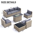 thumbnail image 7 of Amopatio 7 Pieces Patio Conversation Set, Outdoor Sectional PE Rattan Wicker Furniture Seat,GRAY, 7 of 7