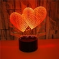 thumbnail image 4 of Cateissary 7 cambio de color 3D holograma amor corazón lámpara USB acrílico luz para el hogar Kits de decoración para fiestas blanco Cateissary HA025184-02, 4 of 5