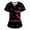 01-Hot Pink, variant on Women's Halloween Print Scrub Tops Short Sleeve V-Neck Nursing Uniforms for Medical Professionals 02-Purple Pink S