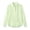 Green, variant on Perfectbot Women's Ruffled Front Button Down Shirt, Casual Long Sleeve Dressy Blouse, Relaxed Fit Solid Color