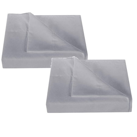 

MOVAWAKY Hotel Double Brushed Microfiber Twin Flat Sheet And Cozy Fade Stain Bed Top Sheet Gray 2PCS Closet Bag