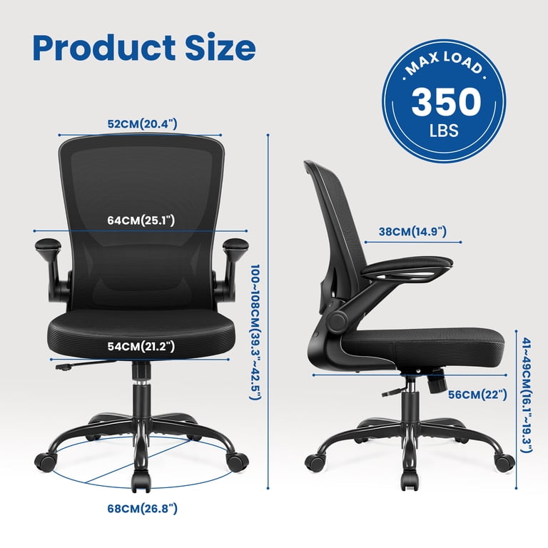 Coolhut Ergonomic Mesh Office Chair with Flip-Up Arms photo 2