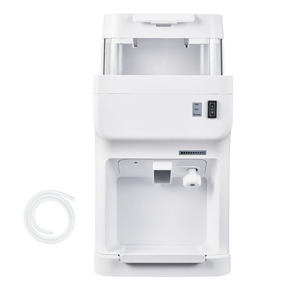 KFFKFF Electric Ice Shaver and Crusher, 220lbs/Hour Snow Cone Machine with 8L Ice Storage, 350W 1500RPM Countertop Shaved Ice Maker for Home, Events, and Business Use (White)