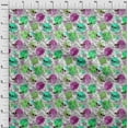 thumbnail image 3 of oneOone Cotton Jersey Green Fabric Floral & Skull Dress Material Fabric Print Fabric By The Yard 58 Inch Wide, 3 of 4