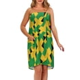 thumbnail image 2 of Yuyamidu Jamaican Flag Wrap Towel for Women Absorbent Bath Wrap Soft Knee Length Bath Towels for Adults Comfy Spa Beach Pool Towels Wrap Terry Cloth Wrap Robe Size L, 2 of 7