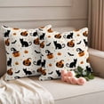 thumbnail image 2 of Halloween Outdoor Waterproof Pillow Covers, Horror Pumpkin Fall Witch's Hat Bat Black Cat Decorative Square Throw Pillowcase Sofa Cushion Sham for Patio/Couch/Chair, 20"x20" 2 Pack, 2 of 8
