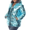 thumbnail image 4 of White Mark Women's Plus Size Metallic Hooded Puffer Coat, 4 of 6