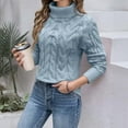 thumbnail image 5 of XIAOCHA Womens Sweaters Minimalist Solid Color Turtleneck Knit Pullover Blouses Soft Warm Long Sleeve Winter Casual Slim Fit Comfortable Sweater, 5 of 8