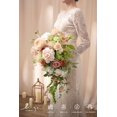 thumbnail image 3 of Pink Bride Bouquet - 15 Inch Wedding Blush Garden Artificial Flowers for Bride, 3 of 7