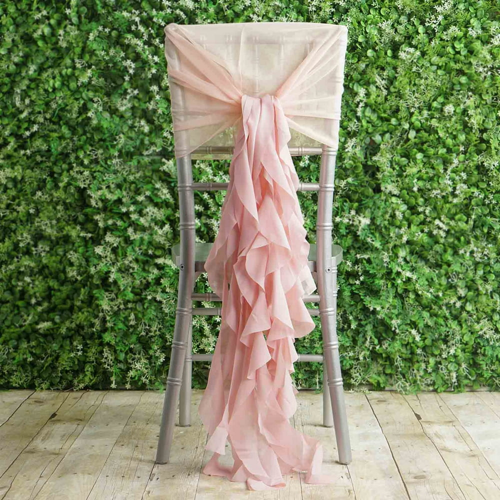 Efavormart 1 Set Blush Premium Designer Curly Willow Chiffon Chair