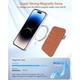 thumbnail image 2 of For Magsafe Wallet, Strong Magnetic Wallet for iPhone 16/15/14/13/12 Series, Magnetic Card Holder Wallet for iPhone Wallet Magsafe with 2 Card Slots, Vegan Leather, Hold 7 Cards, Slim, Brown, 2 of 16