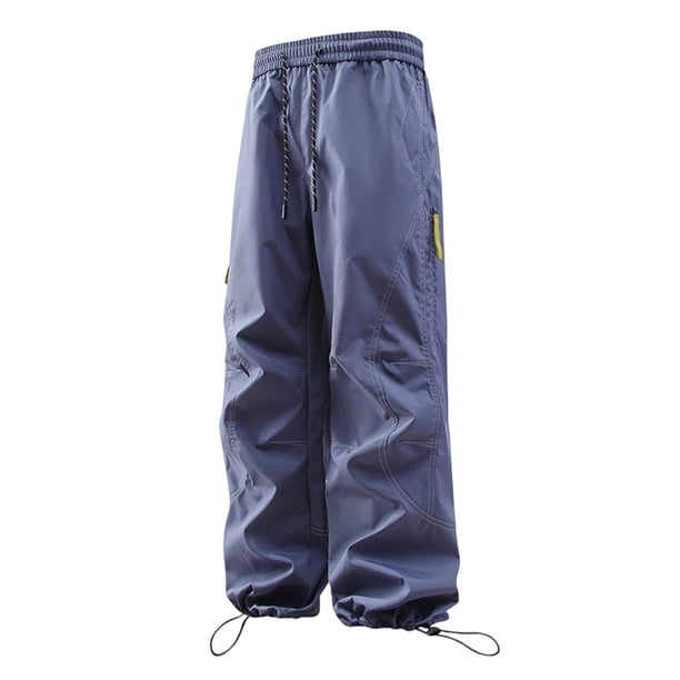 Ceisia Men's Windproof Wide-Leg Casual Pants Elastic Waist Drawstring Tapered Trousers Gifts