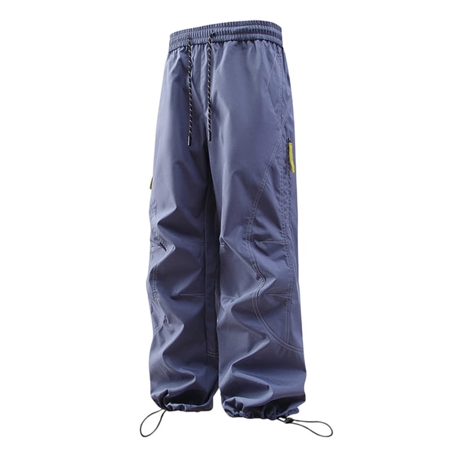 Ceisia Men's Windproof Wide-Leg Casual Pants Elastic Waist Drawstring Tapered Trousers Gifts