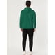 thumbnail image 5 of Sudadera con capucha con forro de felpa para hombre Sudaderas con capucha de manga larga sólida con bolsillo Verde S, 5 of 6