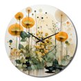 thumbnail image 2 of Designart "Green Orange Harmonious symmetry I" Abstract Botanicals Oversized Wall Clock, 2 of 5