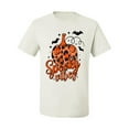 thumbnail image 2 of Wild Bobby Spooky Vibes Pumpkin Skulls Bats Stars with Orange and Black Halloween Men Tee, White, X-Large, 2 of 6