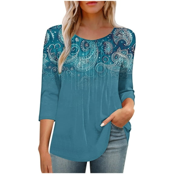 3/4 Sleeve Tops for Older Women Womens Tops Casual T Shirts Tshirts Shirts for Women Cotton Plus Size Summer Oversized Graphic Tshirts for Women