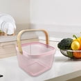 thumbnail image 7 of Tiitstoy Scandinavian Iron Basket Portable Storage Basket Wooden Handle Fruit and Vegetable Basket Household Hollowed Out Storage Basket, 7 of 7