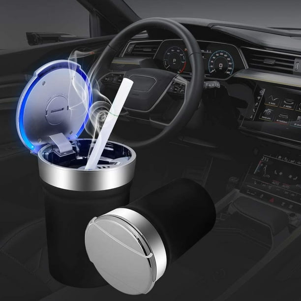 Hotbest Car Ashtray with LED Light and Flip Lid Self Extinguishing Ash Tray Air Vent Ash Tray Container Smoke Cup Holder Plastic Vehicle Ashtray for