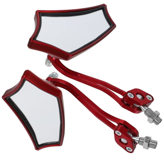 Niceauty 1Set Motorcycle Mirror Replacement Red with Wide Field of View and Adjustable Angle
