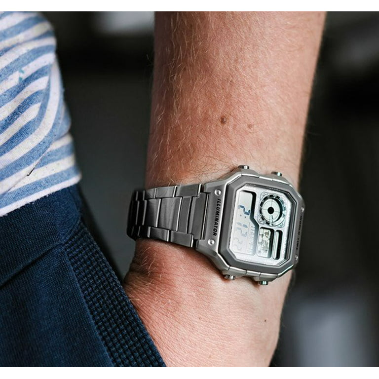Casio Men'S World Time Sport Watch, Stainless Steel Bracelet - Walmart.Com