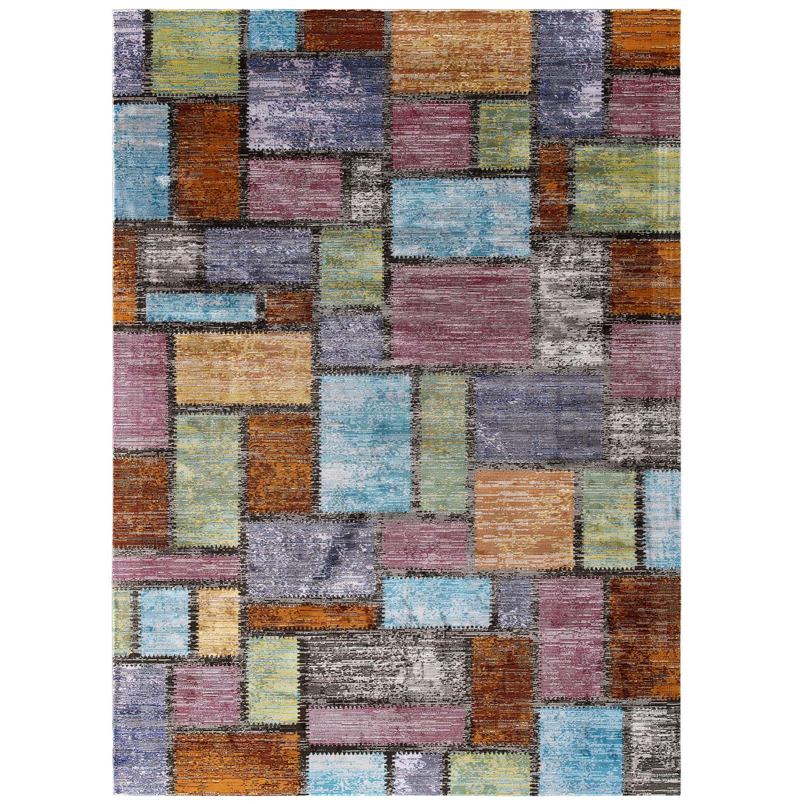 Modern Contemporary Urban Design Living Lounge Room Area Rug Runner Floor Carpet, Fabric, Multi ...