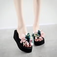 thumbnail image 2 of GERsome Womens Slip-on Open Toe Slippers Wedges Heels Causal Flower Sandals, 2 of 3