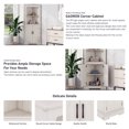 thumbnail image 4 of S-HOME Ample Storage Tall Corner Cabinet with Doors and Shelves For Living Room or Bathroom Stylish MDF Furniture, Beige, 4 of 16